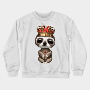 Cute Baby Sloth Wearing Crown Crewneck Sweatshirt